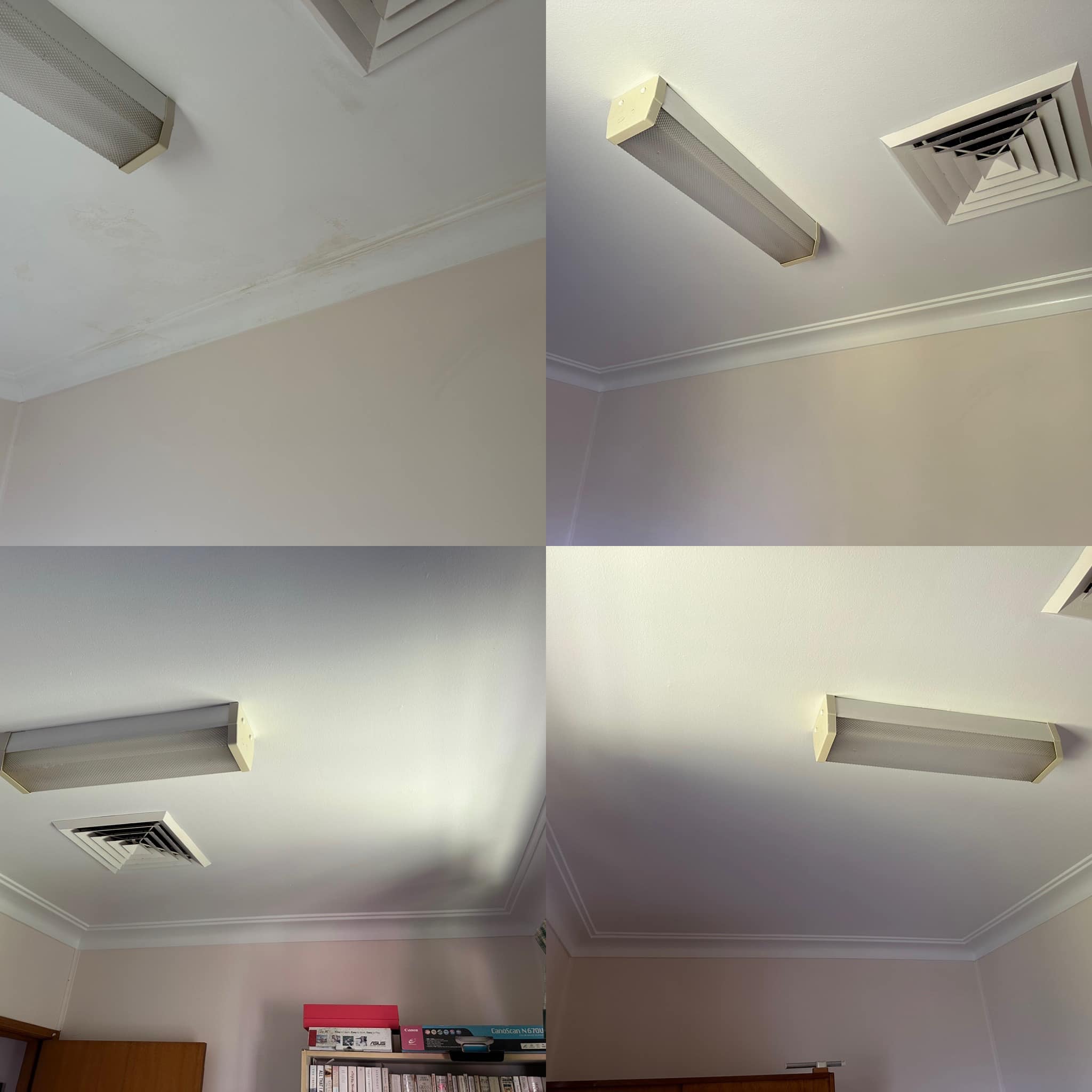 Ceiling Repaint yesterday post roof repairs. Ofcourse using only the best Paints. #HaymesPaint
