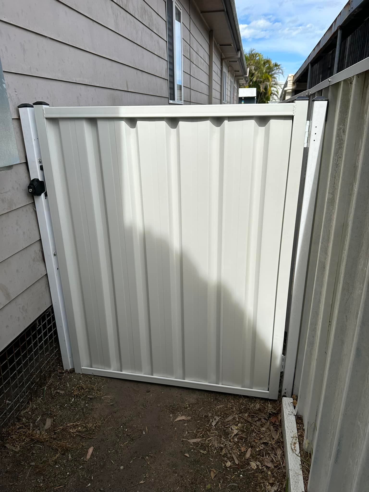White Colourbond Gate fitted recently!
