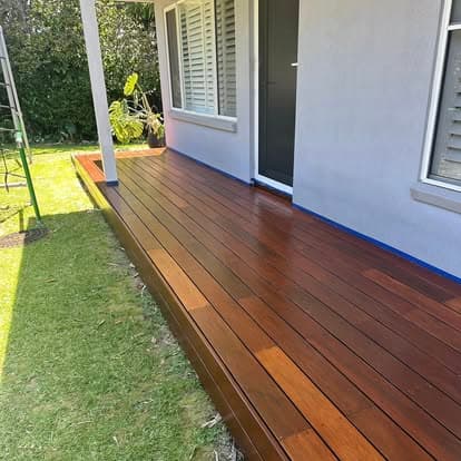 Timber decking — house perimeter walkway